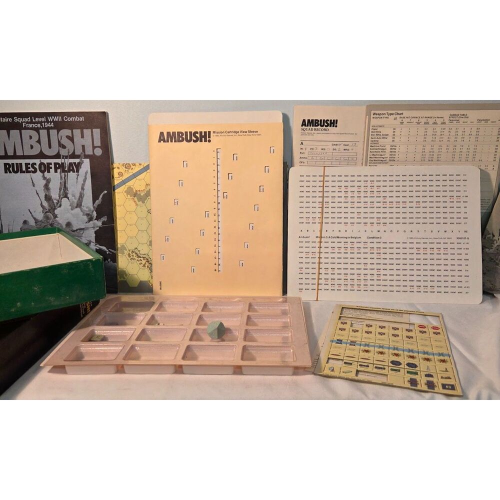 Vintage Ambush! WWII Combat Board Game 1983 Victory Games - Picture 3 of 8